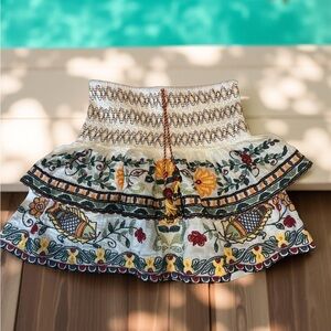 Zara Multicolor Embroidered Mini Skirt
